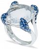 White Quartz (14-1/2ct) Blue Sapphire (2-1/4 ct. t. w. ) Ring in Sterling Silver