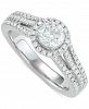Diamond Halo Triple Row Engagement Ring (1 ct. t. w. ) in 18k White Gold