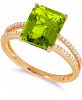Peridot (3-3/4 ct. t. w. ) & Diamond (1/10 ct. t. w. ) Ring in 14k Gold