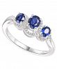 Sapphire (3/4 ct. t. w. ) & Diamond (1/10 ct. t. w. ) Statement Ring in Sterling Silver