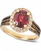 Le Vian Raspberry Rhodolite (2 ct. t. w. ) and Diamond (5/8 ct. t. w. ) Ring in 14k Rose Gold