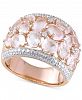 Rose Quartz (6 ct. t. w. ) & Diamond (1/20 ct. t. w. ) Openwork Statement Ring in Rose Gold-Plated Sterling Silver