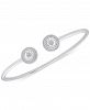 Wrapped Diamond Halo Cuff Bangle Bracelet (1/4 ct. t. w. ) in Sterling Silver, Created for Macy's