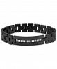 Men's Diamond Double Row Link Bracelet (1/2 ct. t. w. ) in Black Ion-Plated Stainless Steel