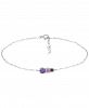 Giani Bernini Purple Cubic Zirconia Graduating Three Stone Chain Ankle Bracelet in Sterling Silver, Created for Macy's