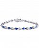 Lab-Created Blue Sapphire (5-1/4 ct. t. w. ) & Lab-Created White Sapphire (5-1/4 ct. t. w. ) Link Bracelet in Sterling Silver