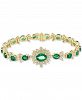 Effy Emerald (6-3/8 ct. t. w. ) & Diamond (1-1/5 ct. t. w. ) Link Bracelet in 14k Gold