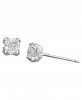 Diamond Pave Stud Earrings in 14k White Gold (3/4 ct. t. w. )