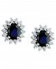 Royalty Inspired by Effy Sapphire (2-7/8 ct. t. w. ) and Diamond (3/4 ct. t. w. ) Stud Earrings in 14k White or Yellow Gold