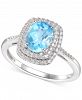 Blue Topaz (1-3/8 ct. t. w. ) & Diamond (1/4 ct. t. w. ) Ring in 14k White Gold