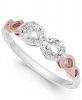 Diamond Infinity Ring (1/10 ct. t. w. ) in Sterling Silver and Rose Gold-Plate
