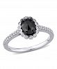 Black and White Diamond (1 1/5 ct. t. w. ) Halo Engagement Ring in 14k White Gold