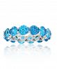 Blue Cubic Zirconia Eternity Band in Rhodium Plated Sterling Silver