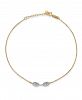 Puff Rice Bead Anklet in 14k White and Yellow Gold