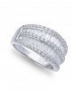 Cubic Zirconia Pave Baguette Ring (2-1/8 ct. t. w) in Sterling Silver