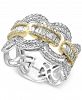 Duo by Effy Diamond Statement Ring (1-1/10 ct. t. w. ) in 14k White and Yellow Gold