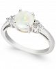Opal (3/4 ct. t. w. ) & Diamond (1/10 ct. t. w. ) Ring in 14k White Gold