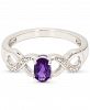 Amethyst (1/2 ct. t. w. ) & Diamond Accent Twist Ring in Sterling Silver