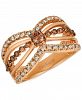 Le Vian Chocolate Diamond & Nude Diamond Statement Ring (1-1/10 ct. t. w. ) in 14k Rose Gold