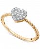 Wrapped Diamond Heart Cluster Ring (1/6 ct. t. w. ) in 14k Gold, Created for Macy's
