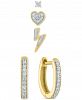 4-Pc. Set Diamond Single Stud Earrings & Hoop Earrings (1/5 ct. t. w. ) in 14k Gold-Plated Sterling Silver