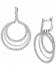 Diamond Triple Circle Leverback Earrings (1 ct. t. w. ) in 14k White Gold