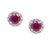 Ruby (1-1/5 ct. t. w. ) & Diamond Accent Stud Earrings in Sterling Silver