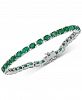 Emerald Tennis Bracelet (17 ct. t. w. ) in Sterling Silver(Also Available in Sapphire)