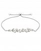 Cultured Freshwater Pearl (4mm) and Diamond (1/20 ct. t. w. ) Bolo Bracelet in Sterling Silver