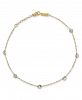 Circle Disc Anklet in 14k White and Yellow Gold
