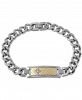 Men's Diamond Accent Id Bracelet in 18k Gold & Stainless Steel