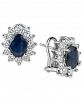Sapphire (3 ct. t. w. ) and Diamond (1-1/5 ct. t. w. ) Earrings in 14k White Gold