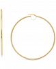 Polished Bridge Extra Large Hoop Earrings in 10k Gold, 80mm