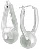 Sculptural Sphere Hoop Earrings in Sterling Silver