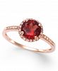 Garnet (1-3/8 ct. t. w. ) and Diamond (1/8 ct. t. w. ) Ring in 14k Rose Gold