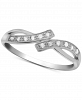 Diamond Bypass Statement Ring (1/10 ct. t. w. ) in Sterling Silver