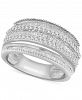 Diamond Multirow Statement Ring (3/4 ct. t. w. ) in Sterling Silver