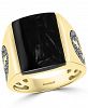 Effy Men's Black Agate & Black Diamond (5/8 ct. t. w. ) Anchor Ring in 14k Gold