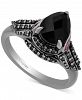 Enchanted Disney Fine Jewelry Onyx, Pink Tourmaline (1/5 ct. t. w. ) & Black Diamond (1/10 ct. t. w. ) Maleficent Ring in Black Rhodium-Plated Sterling Silver