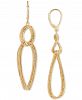 Triple-Row Twist Double Drop Earrings in 10k Gold