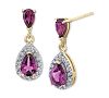 Rhodolite Garnet (1-5/8 ct. t. w. ) & Diamond (1/4 ct. t. w. ) Drop Earrings in 14k Gold