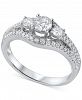 Diamond Three Stone Engagement Ring (1 ct. t. w. ) in 14k White Gold