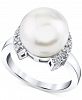 Cultured South Sea Pearl (12mm) & Diamond (1/5 ct. t. w. ) Ring in 14k White Gold