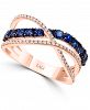 Lali Jewels Sapphire (7/8 ct. t. w. ) & Diamond (1/5 ct. t. w. ) Crossover Statement Ring in 14k Rose Gold