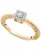 Wrapped Diamond Halo Ring (1/6 ct. t. w. ) in 14k Gold, Created for Macy's