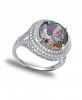 Multi Colored Cubic Zirconia Double Pave Row Ring (7-1/2 ct. t. w. ) In Sterling Silver