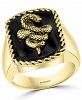 Effy Men's Onyx Snake Statement Ring in 18k Gold-Plated Sterling Silver
