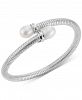 Cultured Freshwater Pearl (10mm) Tubogas Bypass Bracelet in Sterling Silver