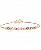 Diamond Cluster Hugs & Kisses Chain Bracelet (1/4 ct. t. w. ) in 10k White & Rose Gold