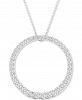 Forever Grown Diamonds Lab-Created Diamond Circle Pendant Necklace (1/2 ct. t. w. ) in Sterling Silver, 16" + 2" extender
